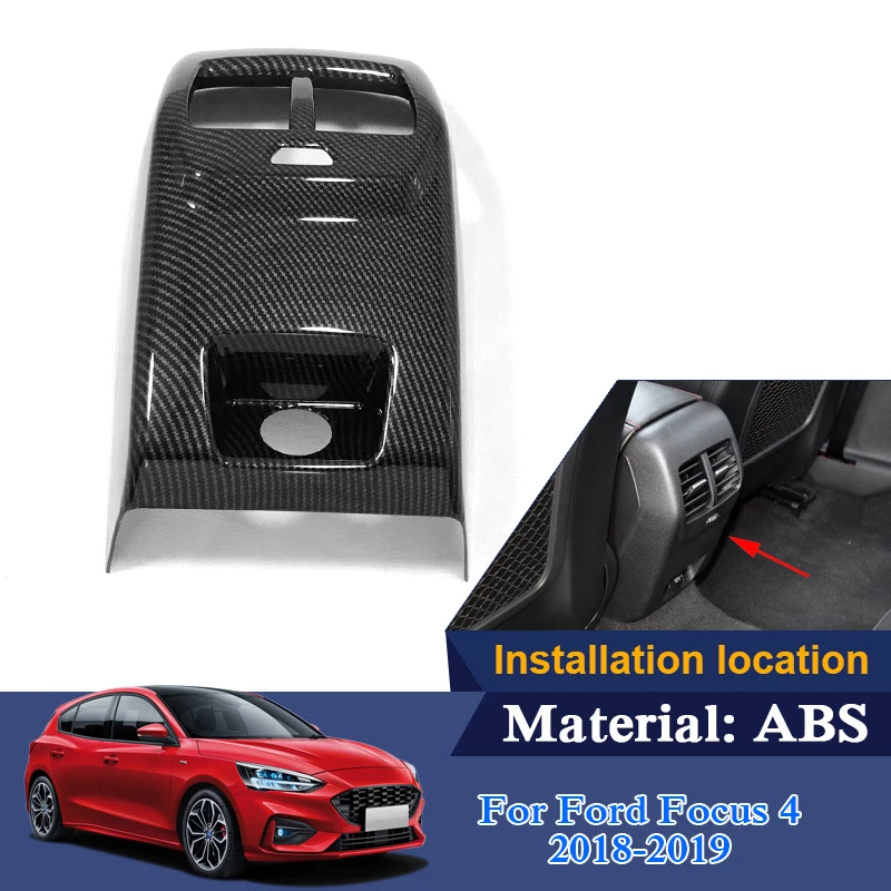 

Car Styling ABS Rear air conditioning outlet decorative sequins Rear Outlet Decoration Frame Cover For Ford Focus 4 2018 2019