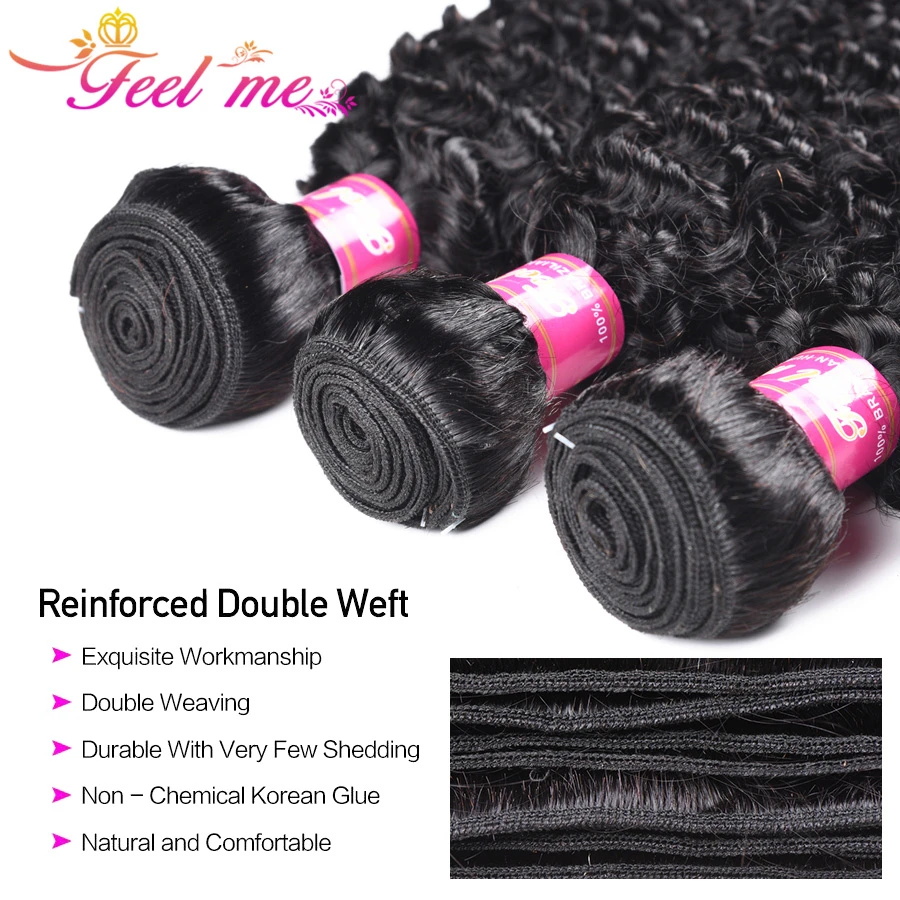 FEEL ME Hair Kinky Curly Hair Bundles With Closure Brazilian Human Hair Bundles With Closure Remy Hair 3 Bundles With Closure FEEL ME Hair Kinky Curly Hair Bundles With Closure Brazilian Human Hair Bundles With Closure Remy Hair 3 Bundles With Closure