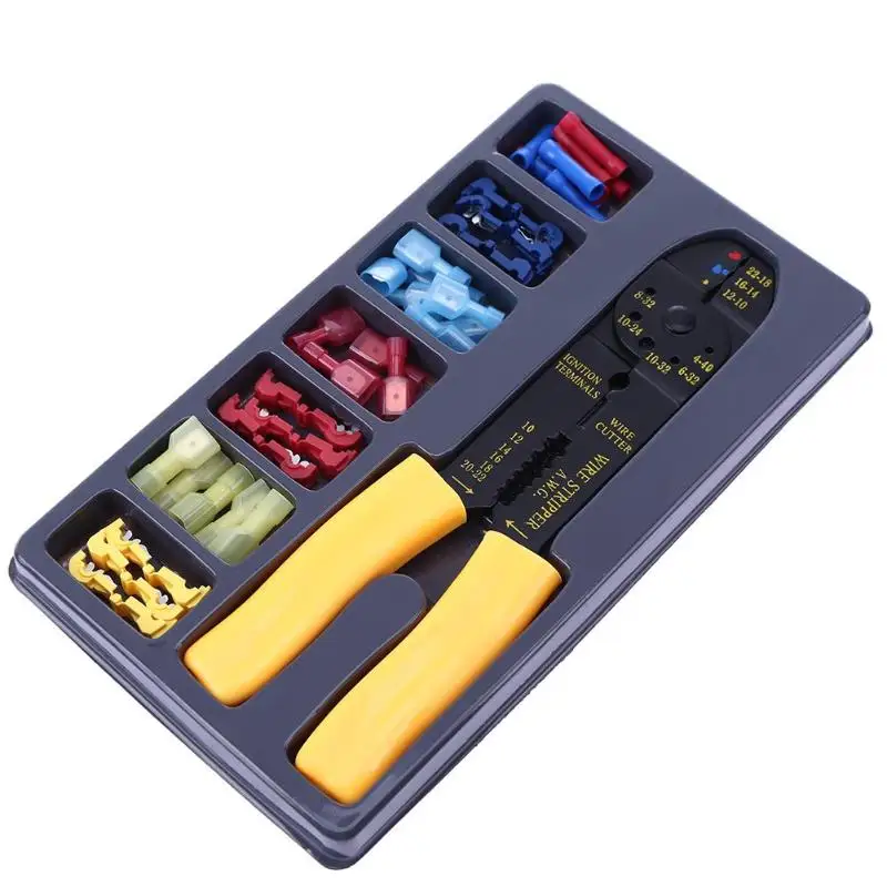 

36pcs Cold Insert Terminal Connector Adapter+AWG Wire Crimper Pilers Cutter Terminal Crimping Stripping Plier Tools