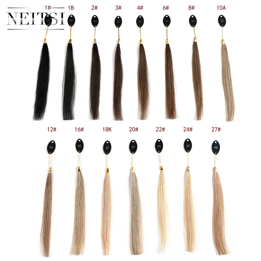 Neitsi Human Hair 30 Color Rings/Color Charts For Human Hair Extensions & Salon Hair Dyeing Sample Can Be Dyed Fast Shipping