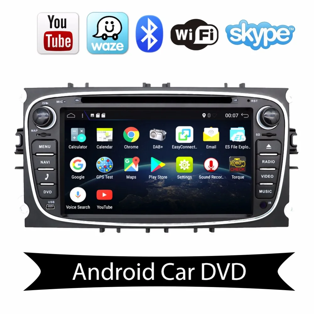 

2 DIN Car Radios DVD GPS player for ford focus 2 with GPS Navigation Radio BT WIFI Android 7.1 Quad core 2G RAM 4G LTE