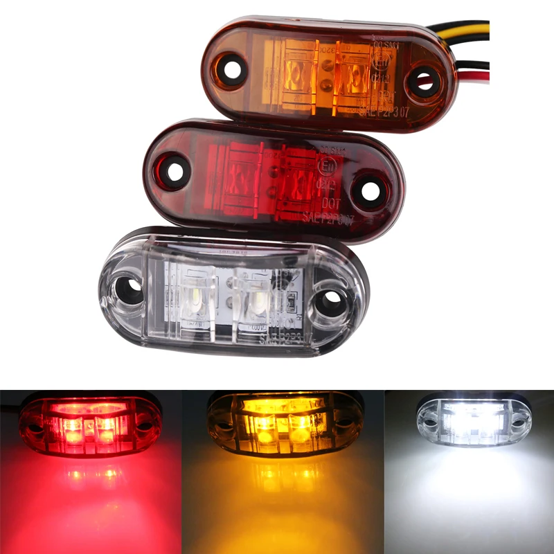 10pc 24 12v Led Side Marker Blinker Lights for Trailer Trucks Piranha Caravan Side Clearance Marker