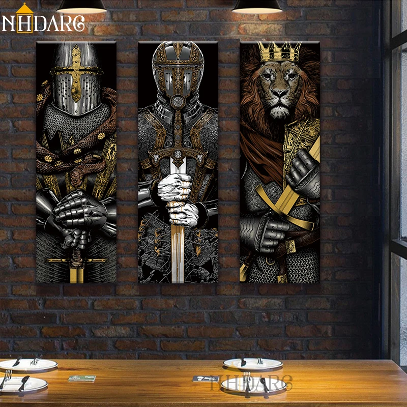 Günstige Die Samurai Schwert Rüstung Poster Und Drucke Leinwand Malerei Kunst Große Größe Wand Bilder für Wohnzimmer Restaurant Home Decor