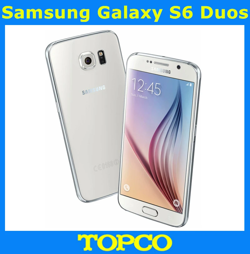 samsung Galaxy S6 Duos, 3 Гб ОЗУ, 32 Гб ПЗУ, четыре ядра, две sim-карты, Android, мобильный телефон, 16,0 Мп, 5,1 дюймов, wifi, gps, NFC