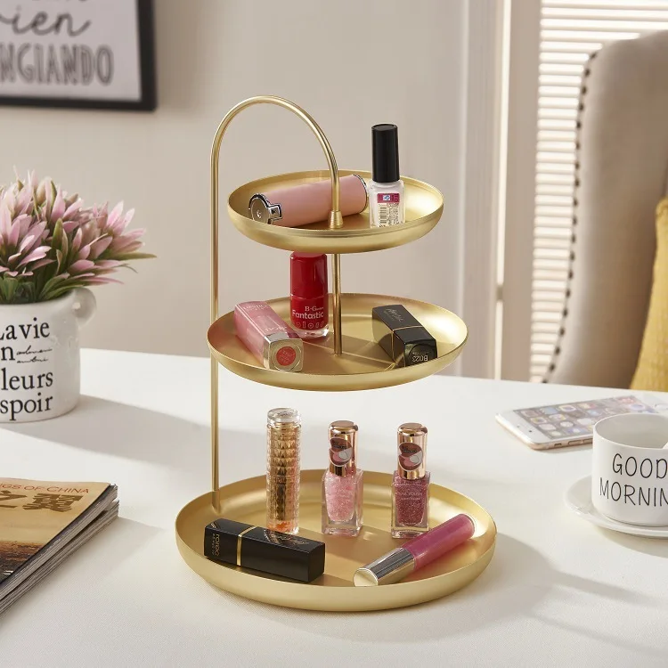 

1pc Three Layer Jewelry Stand Earring Cosmetics Watch Key Sturdy Makeup Organizer Tray Hanging Plate Display Accessories Finding