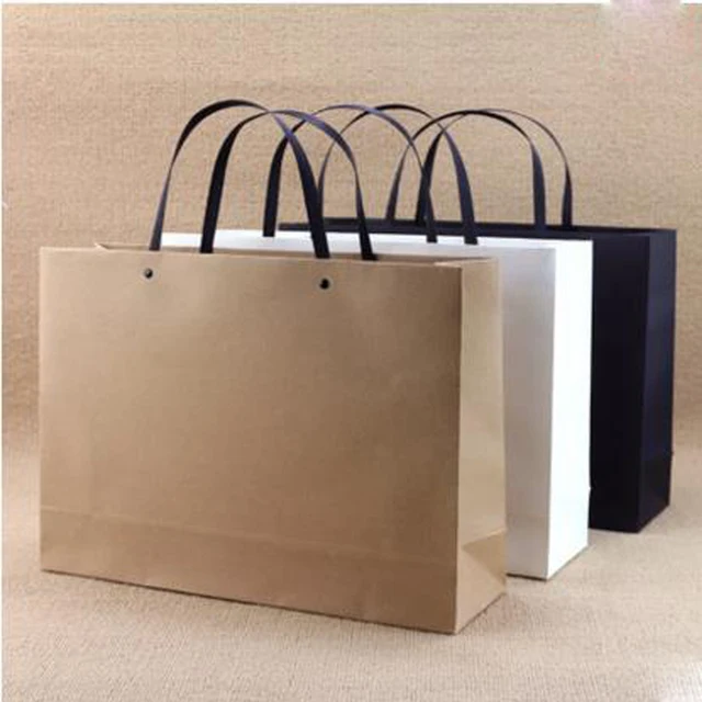 white kraft paper portable bag for souvenir cartoon cat design gift paper bags design