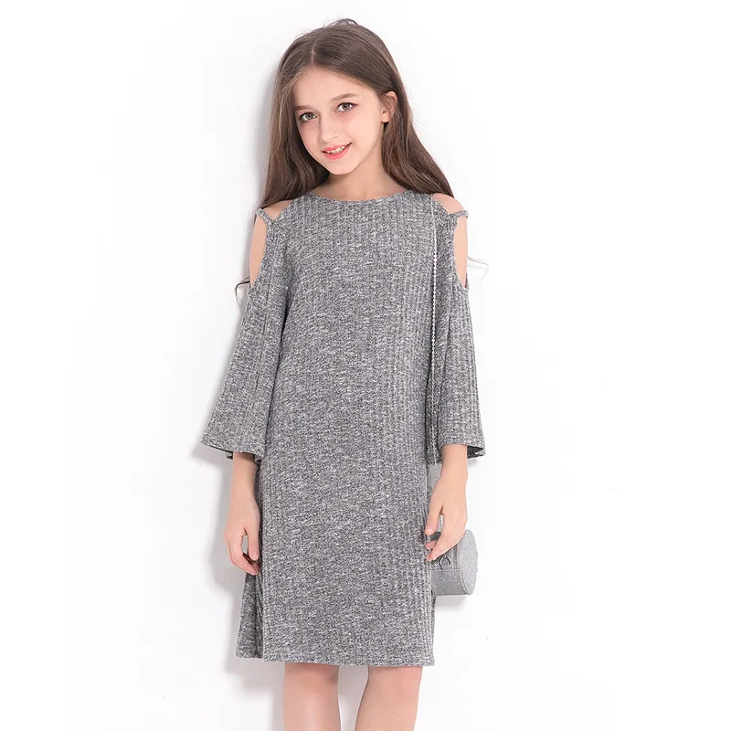 Girls Off the Shoulder Dress A-line Girl's Dresses Children Winter Sweater Long Sleeves Christmas Ball Gown Teenager Clothes цена Girls Off the Shoulder Dress A-line Girl's Dresses Children Winter Sweater Long Sleeves Christmas Ball Gown Teenager Clothes цены онлайн