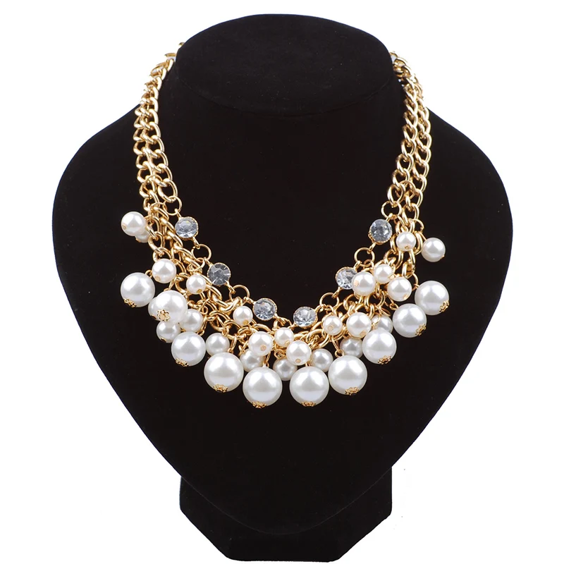 Women Vintage Necklaces & Pendants With Chunky Chain Simulated Pearl