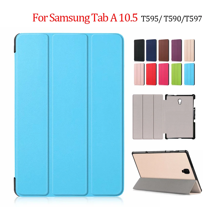 

Tab A 10.5 Slim PU Leather Tablet Case Cover Smart Magnet Skin Stand For Samsung Galaxy Tab A 10.5 2018 SM T590 T595 T597 Fundas