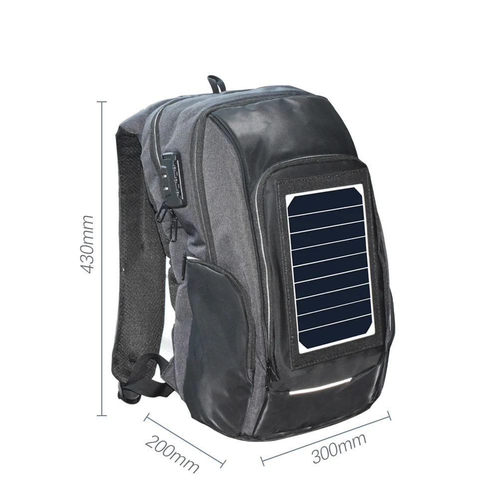 Backpack with Solar Panel and USB Port to Power All your Devices Backpack with Solar Panel and USB Port to Power All your Devices