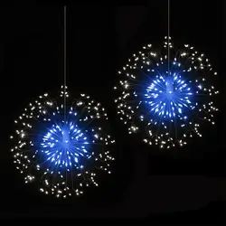 120 светодиодный наружный IP65 подвесной Starburst струнный свет фейерверк медные светильники режимы затемнения гирлянда Фея Дистанционное