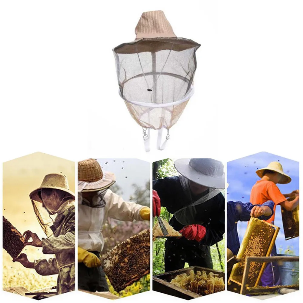 

Garden Anti Bee Face Mask Hat Beekeeping Protector Cap Beekeeper Fly Insect Nylon Net Yarn Anti-Bee Clothing Accessories