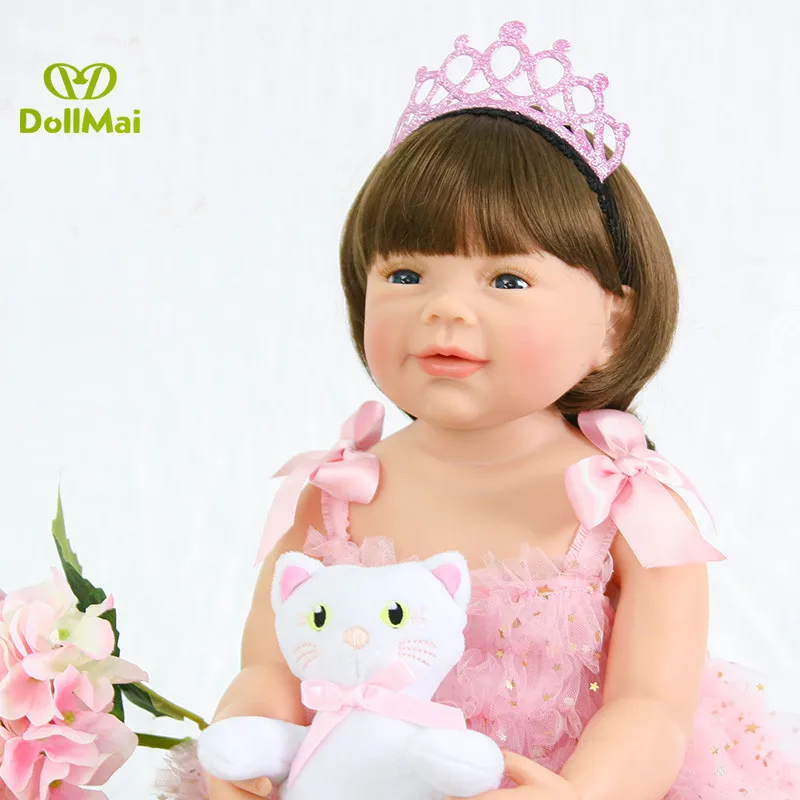 

Full silicone vinyl reborn baby dolls 56cm bebes reborn princess doll toys for children gift oyuncak bebek real baby alive