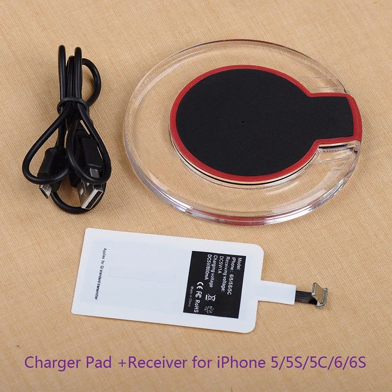 Настольная Qi Беспроводная зарядная панель с быстрым беспроводным зарядным приемником для iPhone 8/7/6/6 S/5/5s/5 Plus