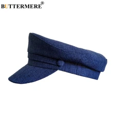 BUTTERMERE льняные шапки в стиле милитари, мужские однотонные темно-синие армейские шляпы, Женские Простые дышащие брендовые летние шапки и кепки Baker