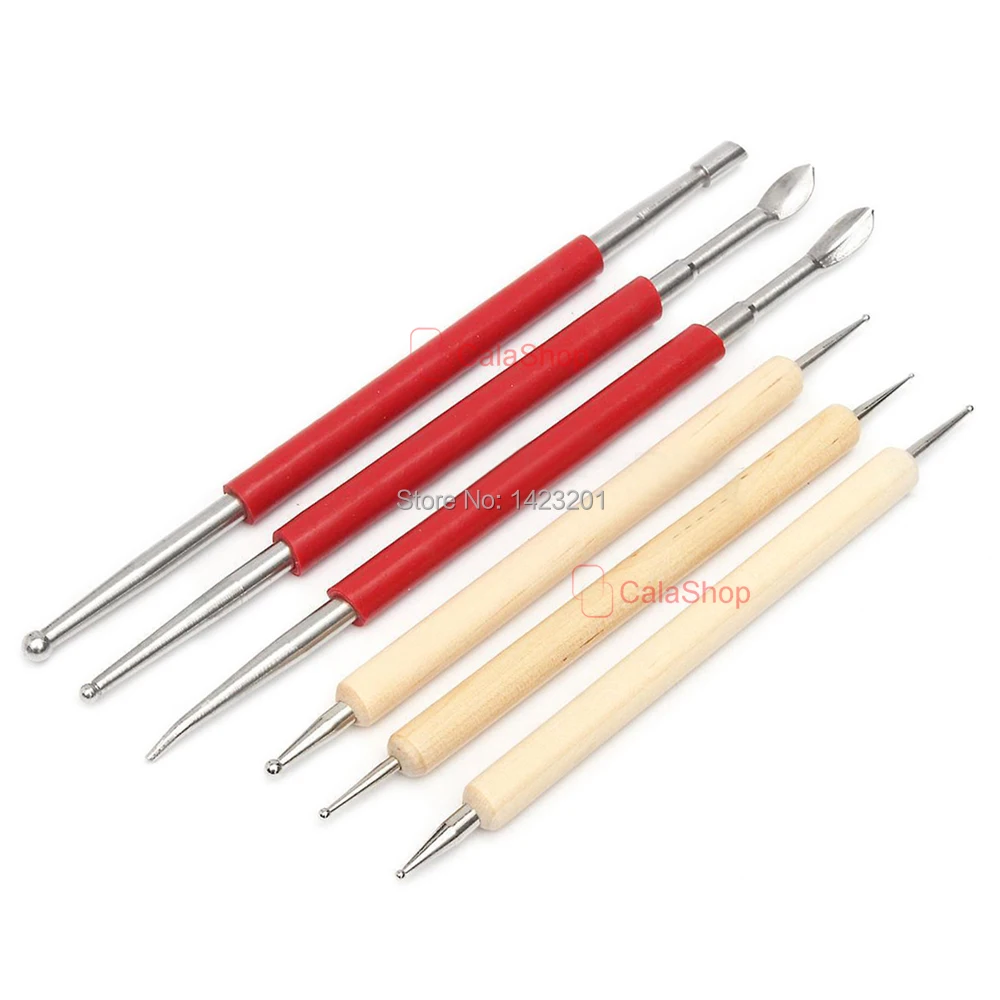

1 Set / Lot Carving Modeling Point Stylus Tool Spoon PMC Carve Model Splicing Embossing DIY Handmade Leather Craft Tools