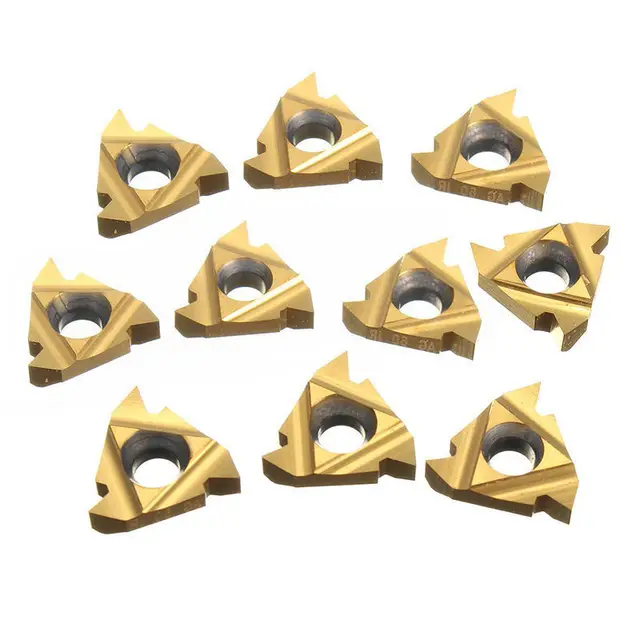 10x 16IR 3/8″ AG60 Carbide Insert Gold Blade Threading Boring Bar for CNC Lathe#