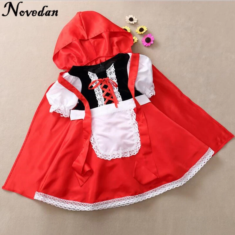 Маскарадное платье с красной шапочкой для девочек, костюм принцессы на Хэллоуин, вечерние костюмы DS