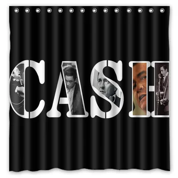 

180x180cm Johnny Cash Bathroom Waterproof Polyester Shower Curtain Mouldproof Fabric Bath Curtain Bathroom Accessory