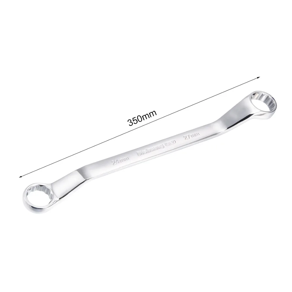

Uxcell Hot Sale 24x27mm 12 Point Offset Double Chrome Vanadium Steel Box End Wrench Polished Finish for Household Maintenance