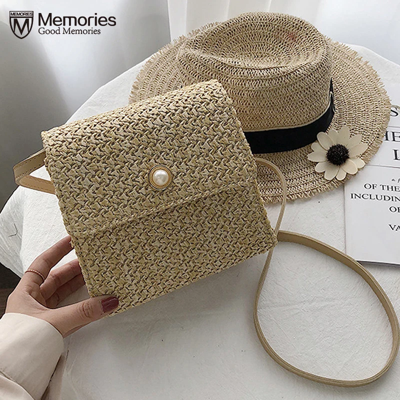 

Mini Summer Women Shoulder Bag Hand Made Exquisiteness Straw Bags Woven Flap Sweet Pastoral Rattan Girls Bag Beige White Black