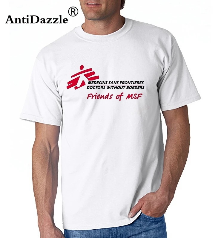 Antidazzle летняя Новинка Мужская хлопковая футболка Medecins Sans Frontieres друзья Msf логотип