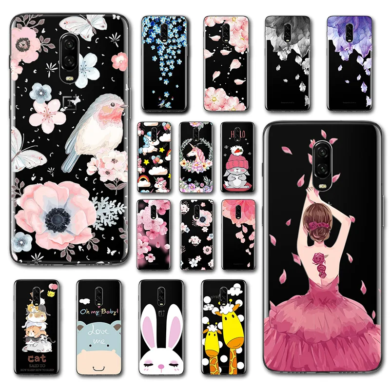 Soft Flexible Silicone Gel Lace For Oneplus 6T Case Cover 3D Relief 6.41 inch Capa 1+6T |