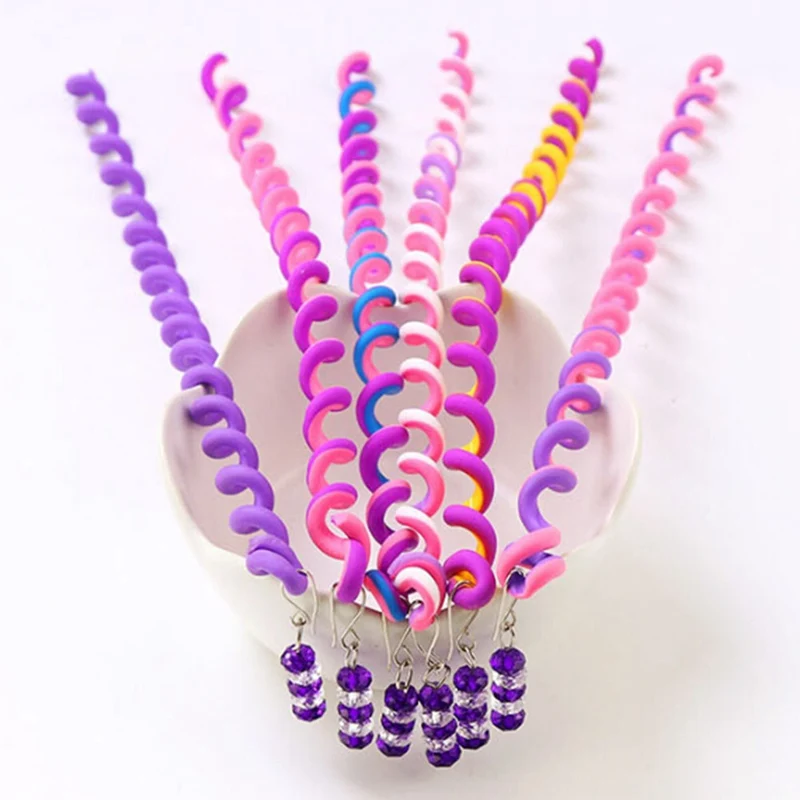 6pcs/Lot Fashion Girls Hair Bands Colorful Long Elastic Hair Rings Hairwear Children Gift Girls Curling Hair Tools Accessories