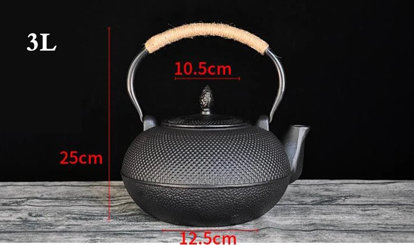 Японский чугунный чайный горшок, чайный горшок, чайник, посуда для напитков 0,3/0,6/0,9/л кунг-фу, заварки, металлический сетчатый фильтр, инструменты для приготовления пищи
