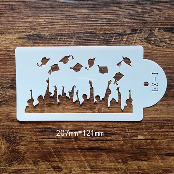 

minsunbak Plastic Cake Printing Printing Mold Graduation Ceremony Pattern Cake Decoration Printing Tool Powdered Sugar Sieve