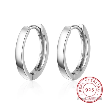 

Classic Smooth Round Silver Hoop Earring 925 Sterling Silver Circle Earring for Women Men Creole Hoop Earing Piercings Jewellery
