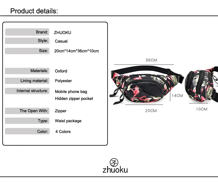 Поясная сумка с принтом, женская сумка BANANKA на молнии, поясная сумка фирменного дизайна, сумка на ремне, хорошее качество, Оксфорд, поясная сумка, сумка для телефона ZK763