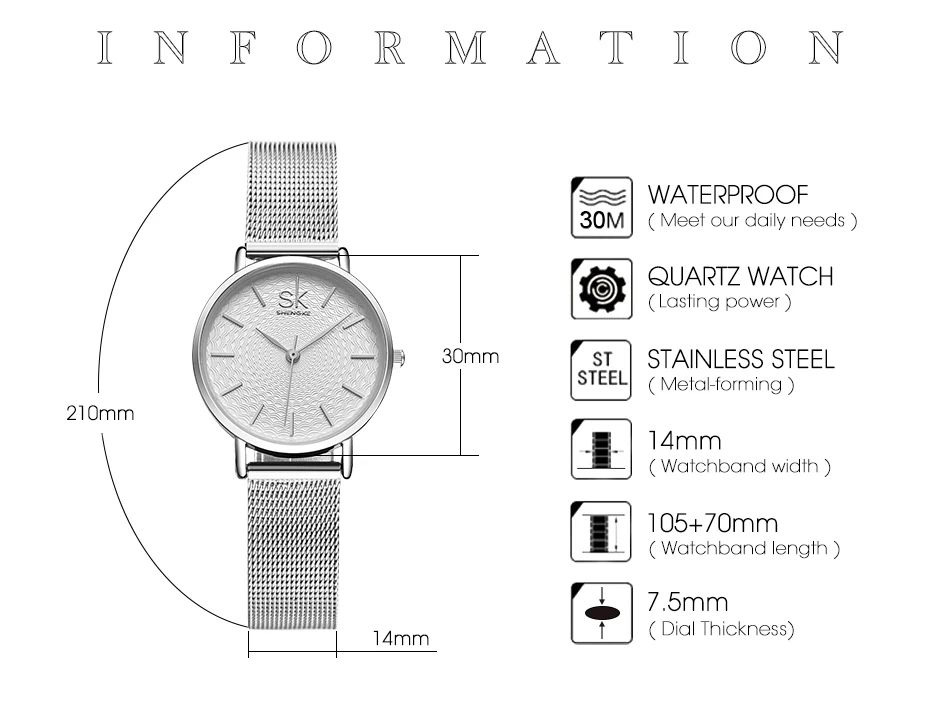 Shengke брендовые роскошные женские часы высокого качества с золотым сетчатым ремешком под платье женские наручные часы женские часы Reloj Mujer SK