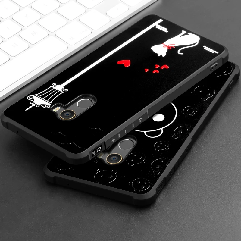 Retro 3D Relief Soft TPU Cover for Xiaomi mi mix 2 Case 5.99 inch Protective Phone Mi mix2 Back iMUCA |