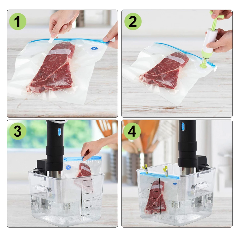 BPA free 20 шт многоразовые Sous Vide сумки комплект силиконовый мешок для еды