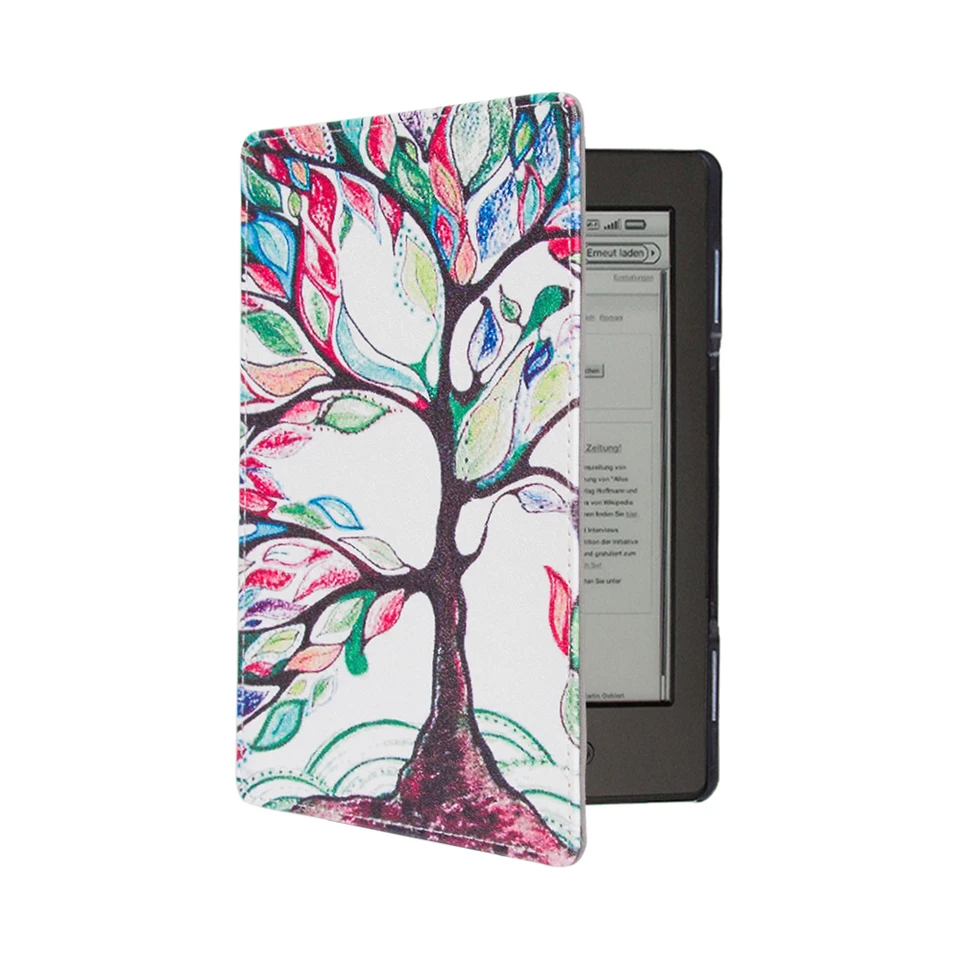 Funda De Cuero Sintético Para E-reader, Con Protector De Pantalla Anti-huellas, Ligera, Duradera Y Resistente A Arañazos, Compatible Con Kindle