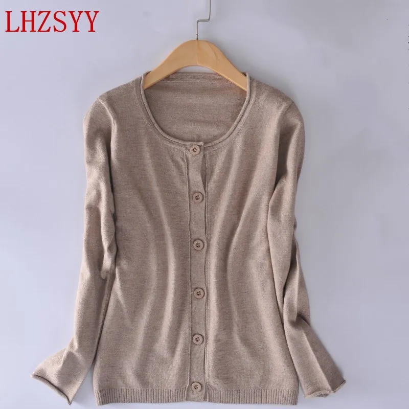 

LHZSYY Autumn and winter New Female fashion Cashmere Sweater knit Cardigan O-collar Sweaters shirt Wool Short section jacket