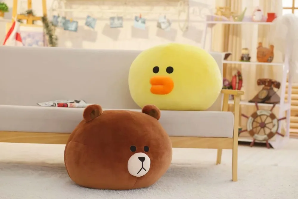 Коричневый медведь цыпленок Салли плюшевая игрушка-подушка Милая аниме декоративная подушка мягкий диван украшение кавайный подарок для девушки