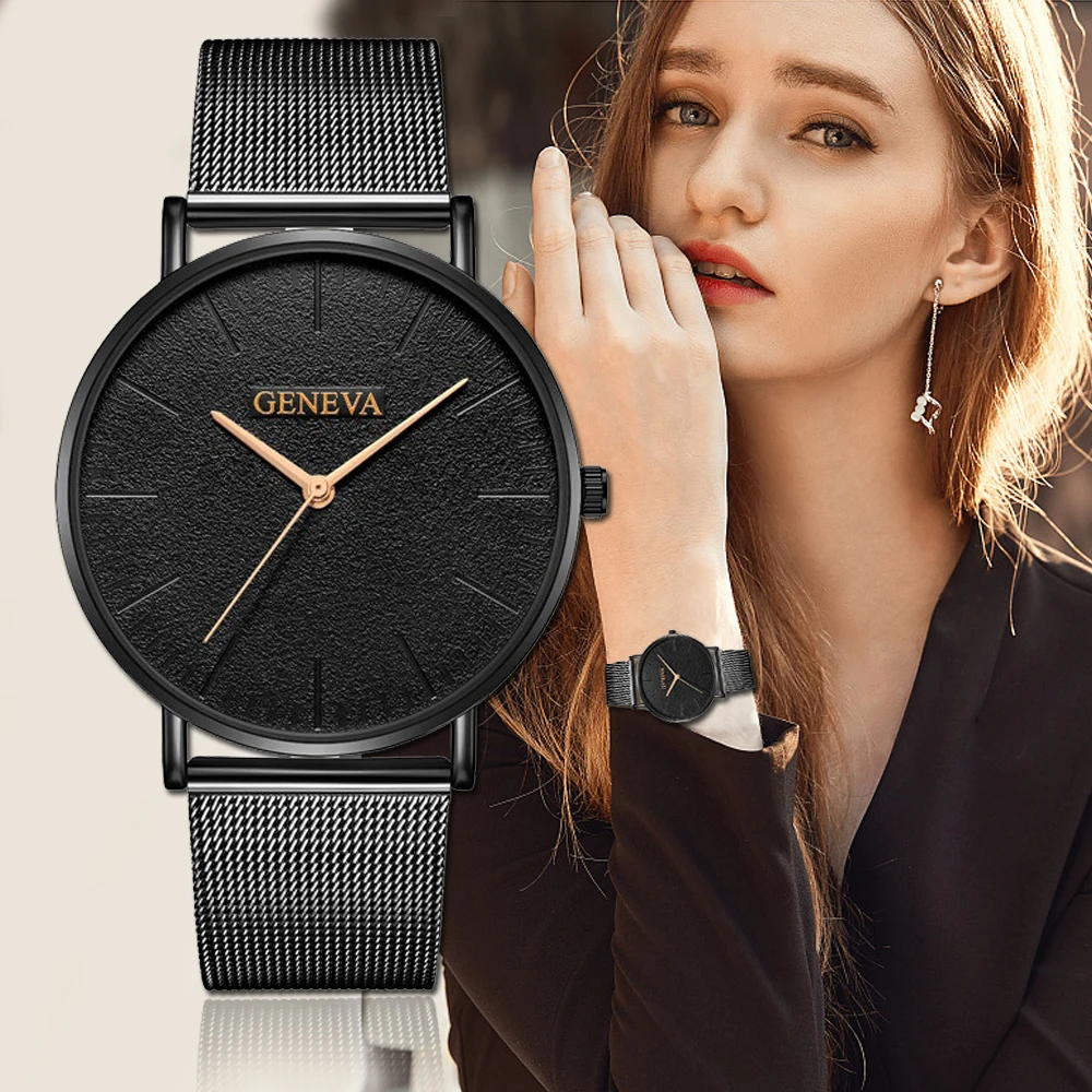 Genève Montre pour Femme 2019 mode dames montres pour femmes en or Rose Montre femmes Simple Bracelet Montre Femme 2018 Reloj Mujer