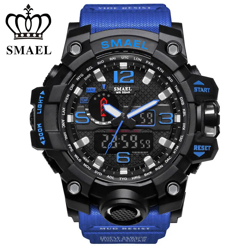 SMAEL Брендовые мужские спортивные часы G стиль светодиодный цифровой водонепроницаемый шок мужские часы Relogios Masculino мужской подарок военные наручные часы