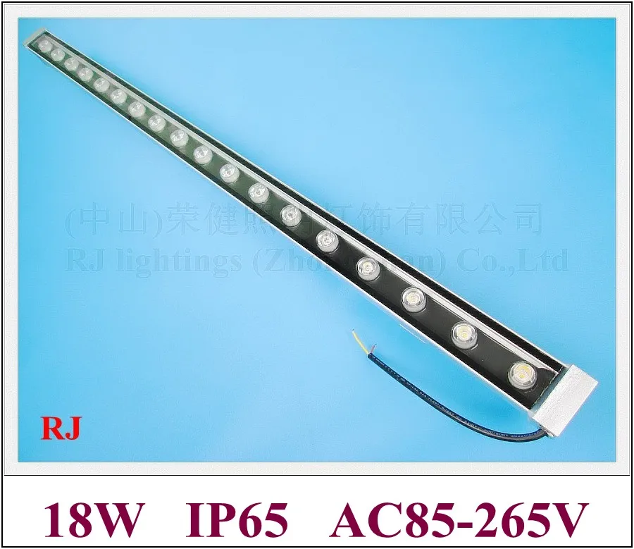 

LED wall washer RGB RONGJIAN(RJ) 18W LED wall washer LED bar light AC85-265V input aluminum IP65 for US and Asia
