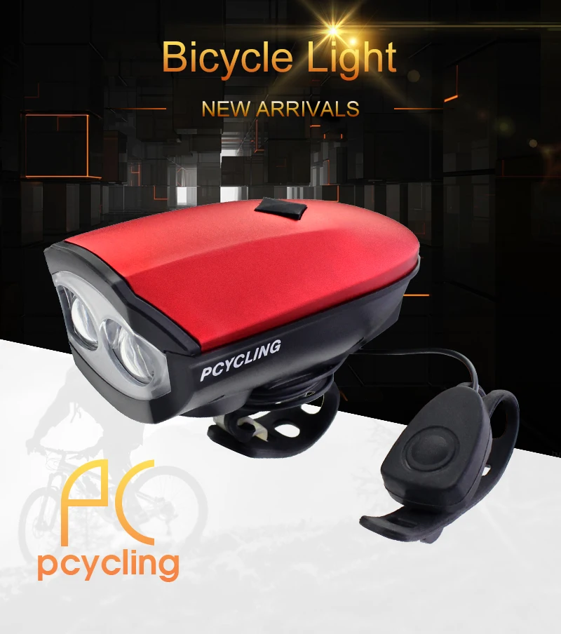 Flash Deal PCycling Bicycle Light USB Rechargeable Cycling Horn IPX5 Waterproof Electronic Handlebar 140db Bell with 2 T6 LED Light Alarm 0
