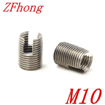 

10pcs m10 Self Tapping insert/Self Tapping Screw Bushing/Stainless Steel 302 slotted type Wire Thread Repair Insert