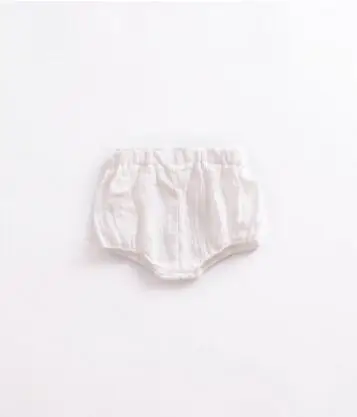 White Детские шорты-шаровары Штаны для мальчиков хлопковые однотонные шорты в полоску с треугольным вырезом для маленьких девочек летние брюки шорты ins - Цвет: White