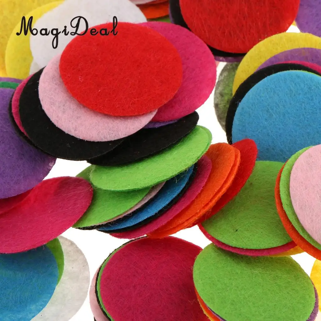 MagiDeal Hot 100Pcs Rainbow Color Round Felt Table Confetti Wedding Scatter DIY for Christmas Birthay Party Home Garden Decor