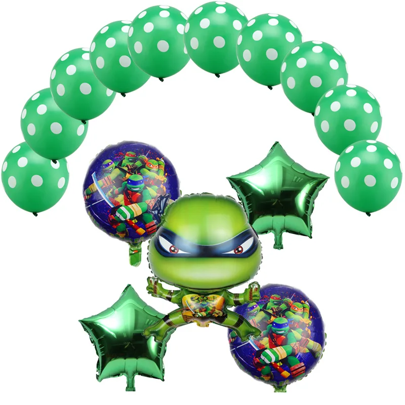 

15pcs/set Teenage Mutant Ninja Turtle Foil Balloons star 2.8g latex Balloon birthday party decorations kids toy Supplies