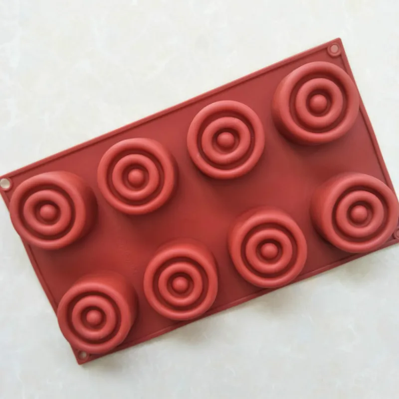 8 hole silicone cake mold Chocolate mold baking mold Cylinder Circle
