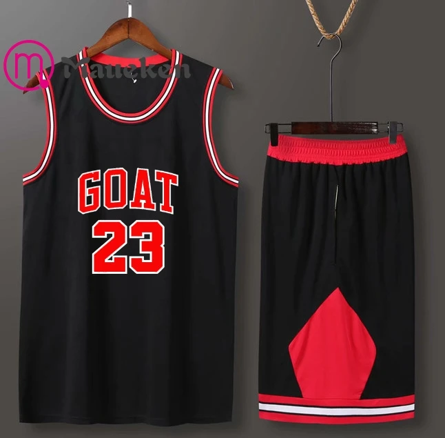

2019 Diy goat jordan Men 23 kids Men's Sets white red T Shirts+Shorts Two Pieces T-Shirt Hip Hop T SHIRT for fans gift