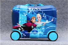 2016 girls fashion luggage Anna& Elsa 17inch luggage with wheels anime rolling travel bags Cartoon suitcase