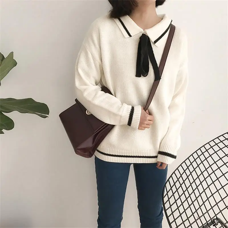 

Women's Casual Sweaters Japanese Kawaii Korean Ulzzang Sweet Lace-up Sweater Female Harajuku Punk Cute Clothing For Women
